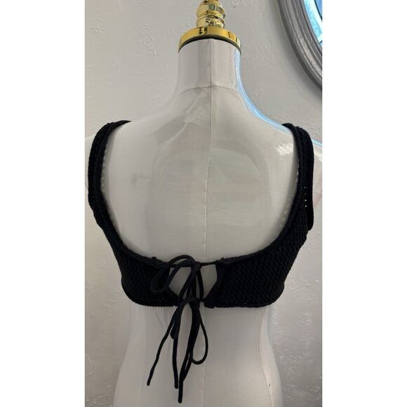 Stockholm Atelier & Other Stories Black Crochet Bra Top Size Small Boho Goth - Picture 3 of 6